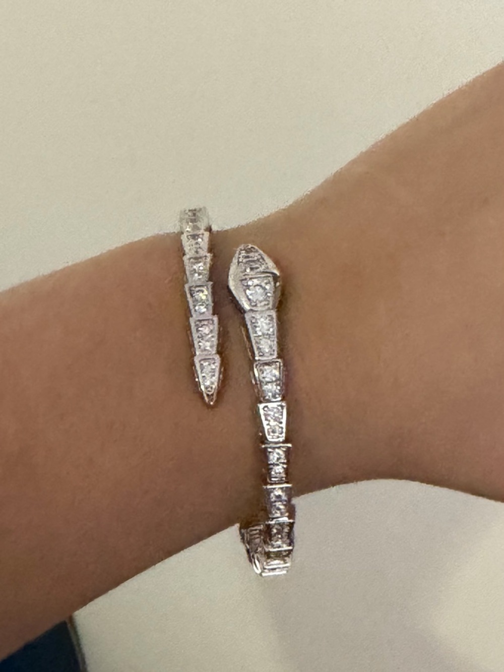 White Gold Serpenti Diamond Coil Bracelet - Silver - Picture 8 of 8